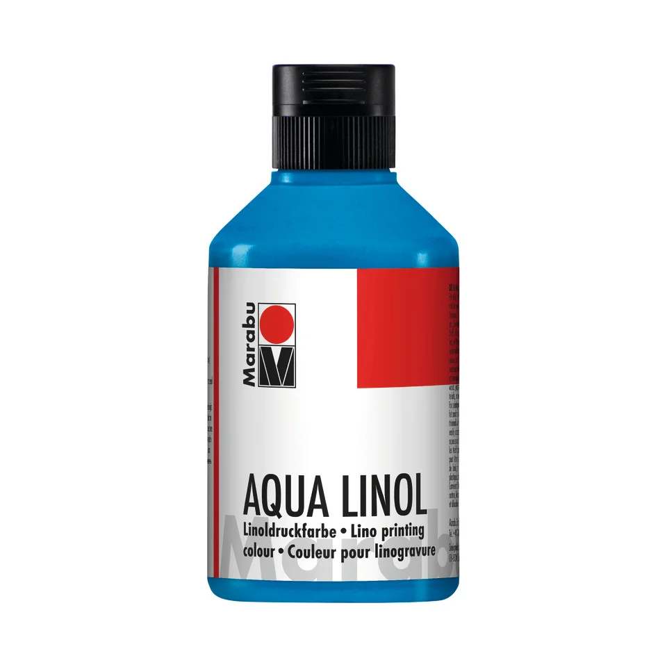 Marabu Aqua-Linoldruckfarbe, mittelblau, 250 ml (EAN: 4007751372505)