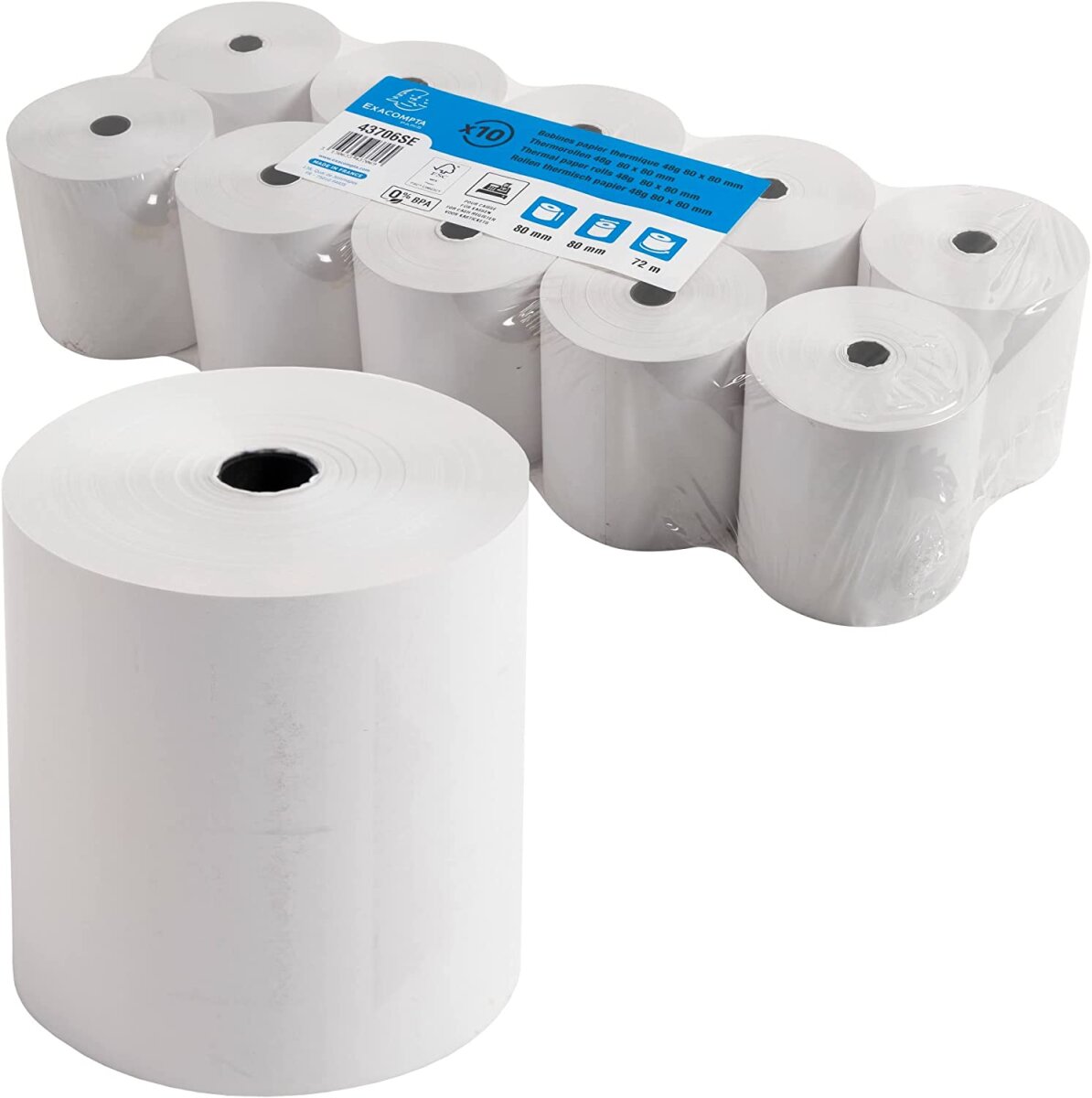 EXACOMPTA Thermorollen für Kassensysteme, 80 mm x 72 m (EAN: 3130633437069)