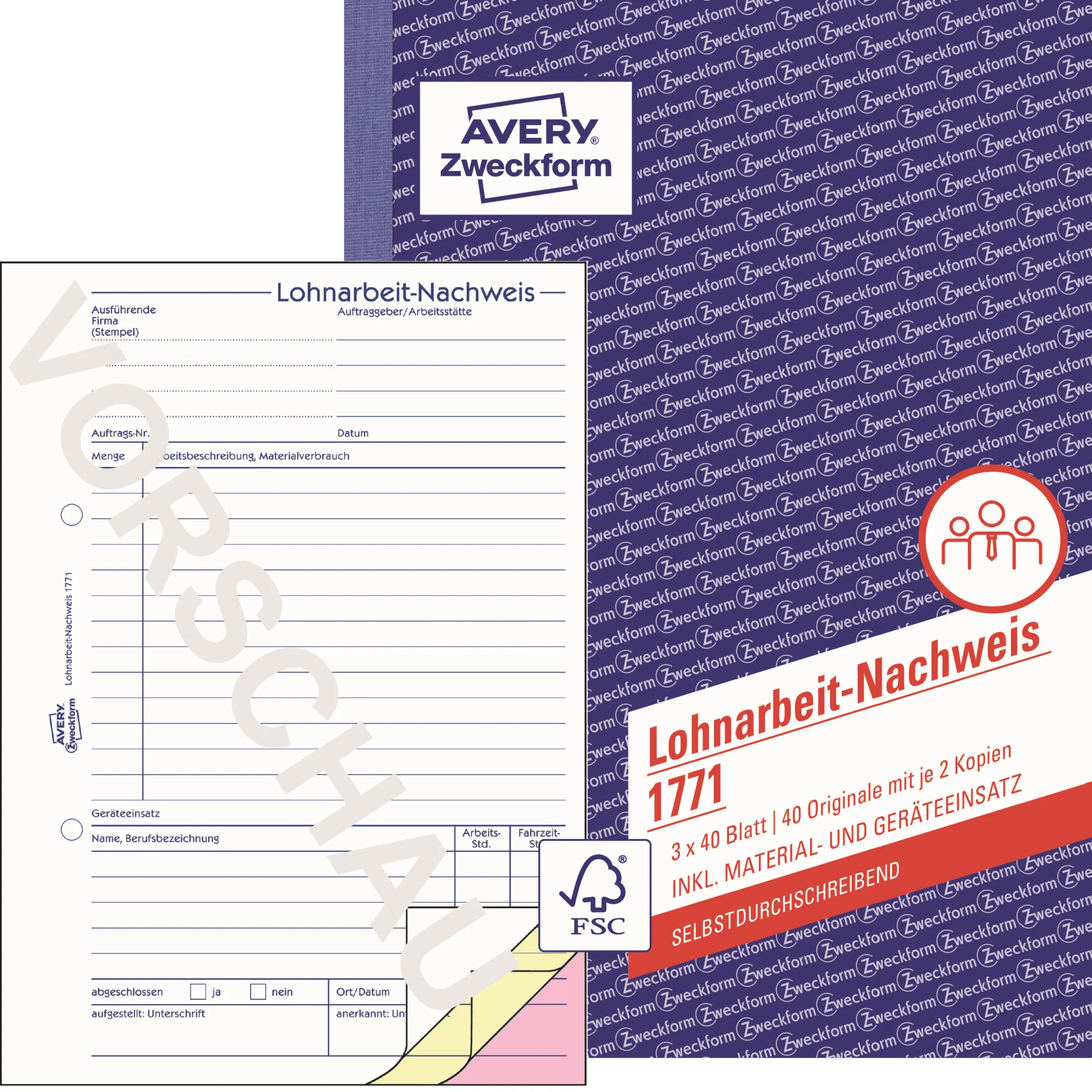 AVERY Zweckform Formularbuch "Lohnarbeit-Nachweis", SD, A5 (EAN: 4004182017715)