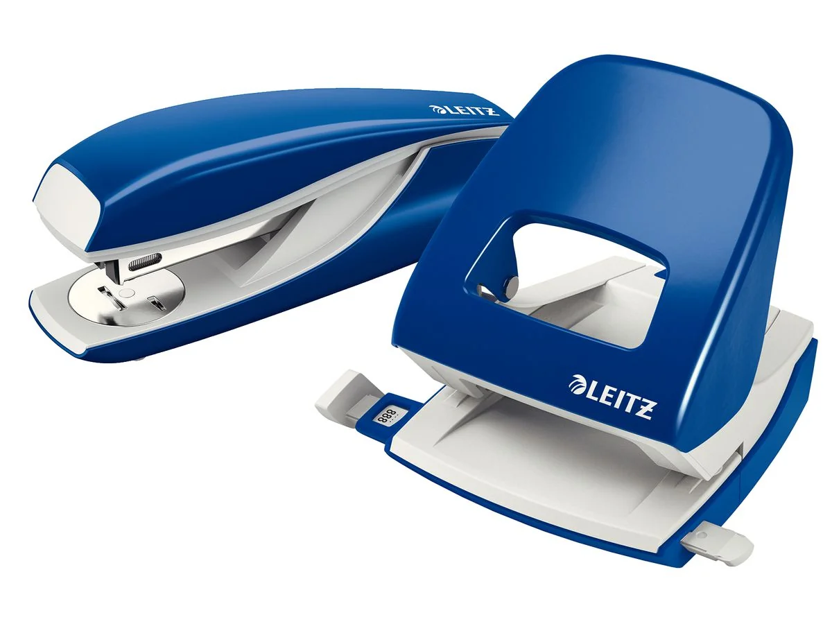 LEITZ Heftgerät- & Locher-Set Nexxt WOW, blau-metallic (EAN: 4002432396290)