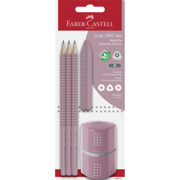 FABER-CASTELL Bleistift GRIP 2001 Set, rose, Blister (EAN: 4005405800732)
