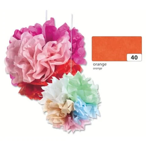 folia Seidenpapier, (B)500 x (H)700 mm, 20 g/qm, orange (EAN: 4001868910407)