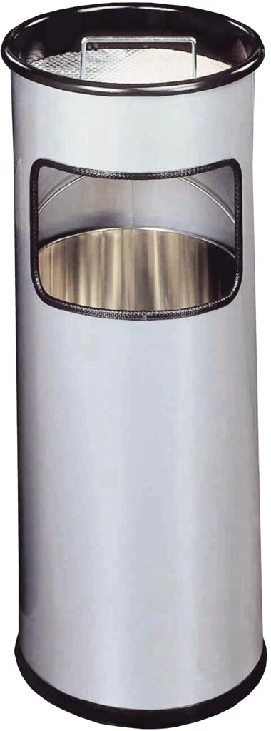 DURABLE Papierkorb METALL, mit Ascher, rund, metallic silber (EAN: 4005546989006)