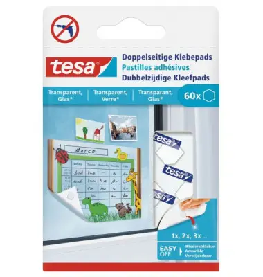 tesa Klebepads, transparent, beidseitig klebend, sechseckig (EAN: 4042448340238)