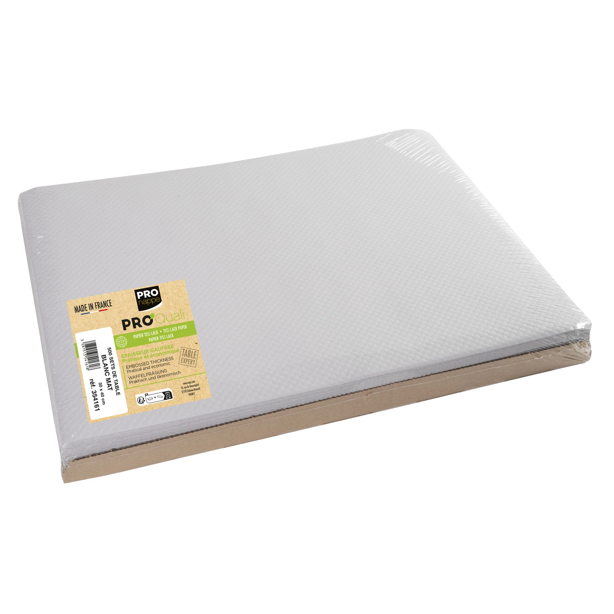 PROnappe Einweg-Tischset, 400 x 300 mm, mattweiß (EAN: 3281513541618)