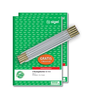 sigel Formularbuch "Bautagebuch", A4, + GRATIS Zollstock (EAN: 4004360894541)
