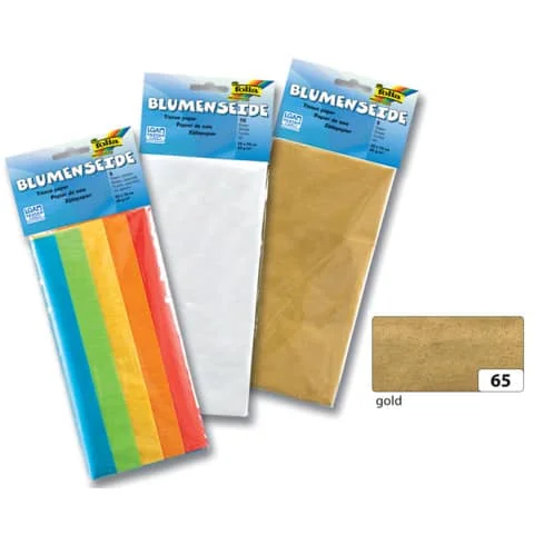 folia Seidenpapier, (B)500 x (H)700 mm, 20 g/qm, gold (EAN: 4001868034448)
