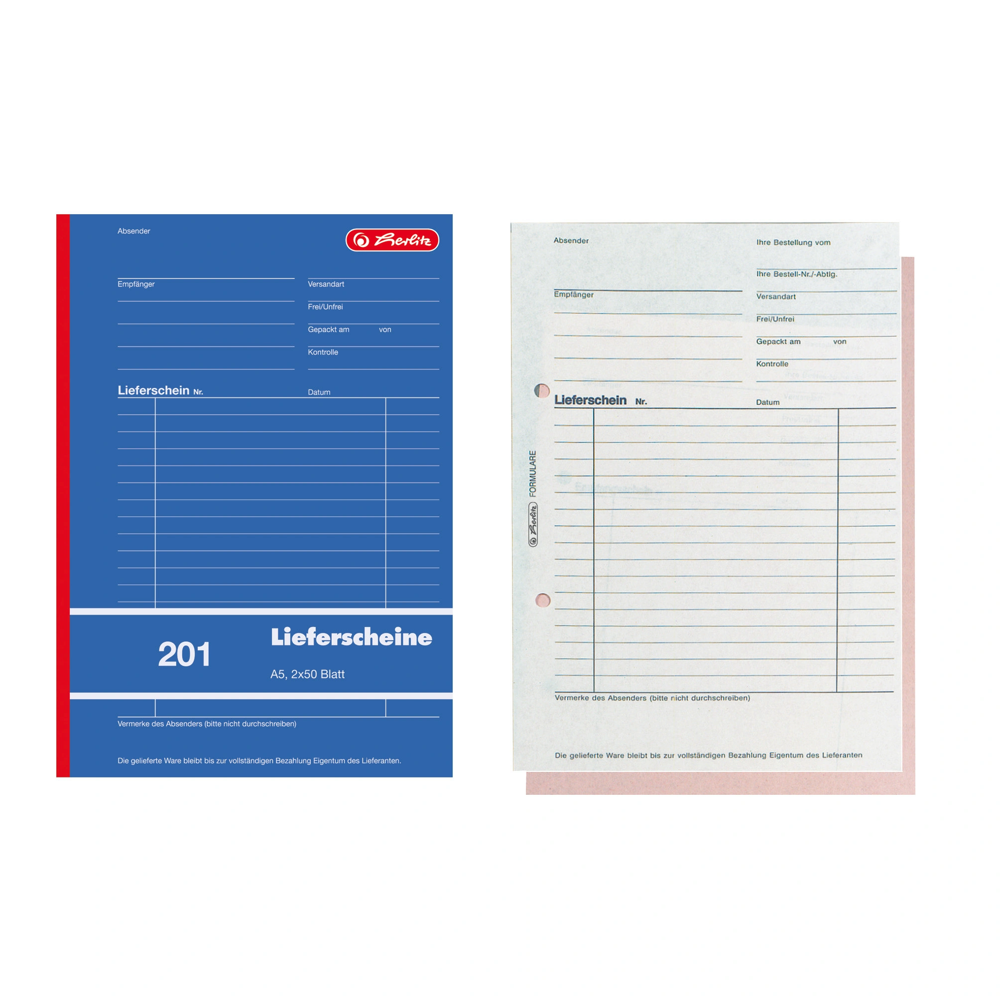 herlitz Formularbuch "Liefer-/Empfangsschein 201", DIN A5 (EAN: 4008110883519)