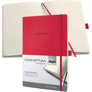 sigel Notizbuch Conceptum, DIN A4, liniert, rot (EAN: 4004360836640)
