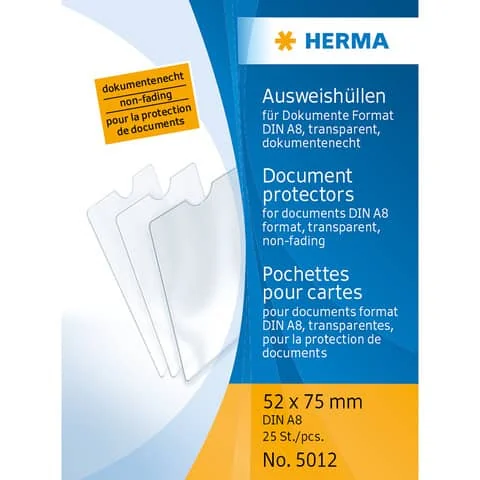 HERMA Ausweishülle, PP, 1-fach, 0,14 mm, Format: 52 x 75 mm (EAN: 4008705050128)
