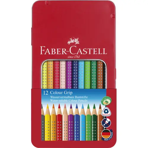FABER-CASTELL Dreikant-Buntstifte Colour GRIP, 12er Etui (EAN: 4005401124139)
