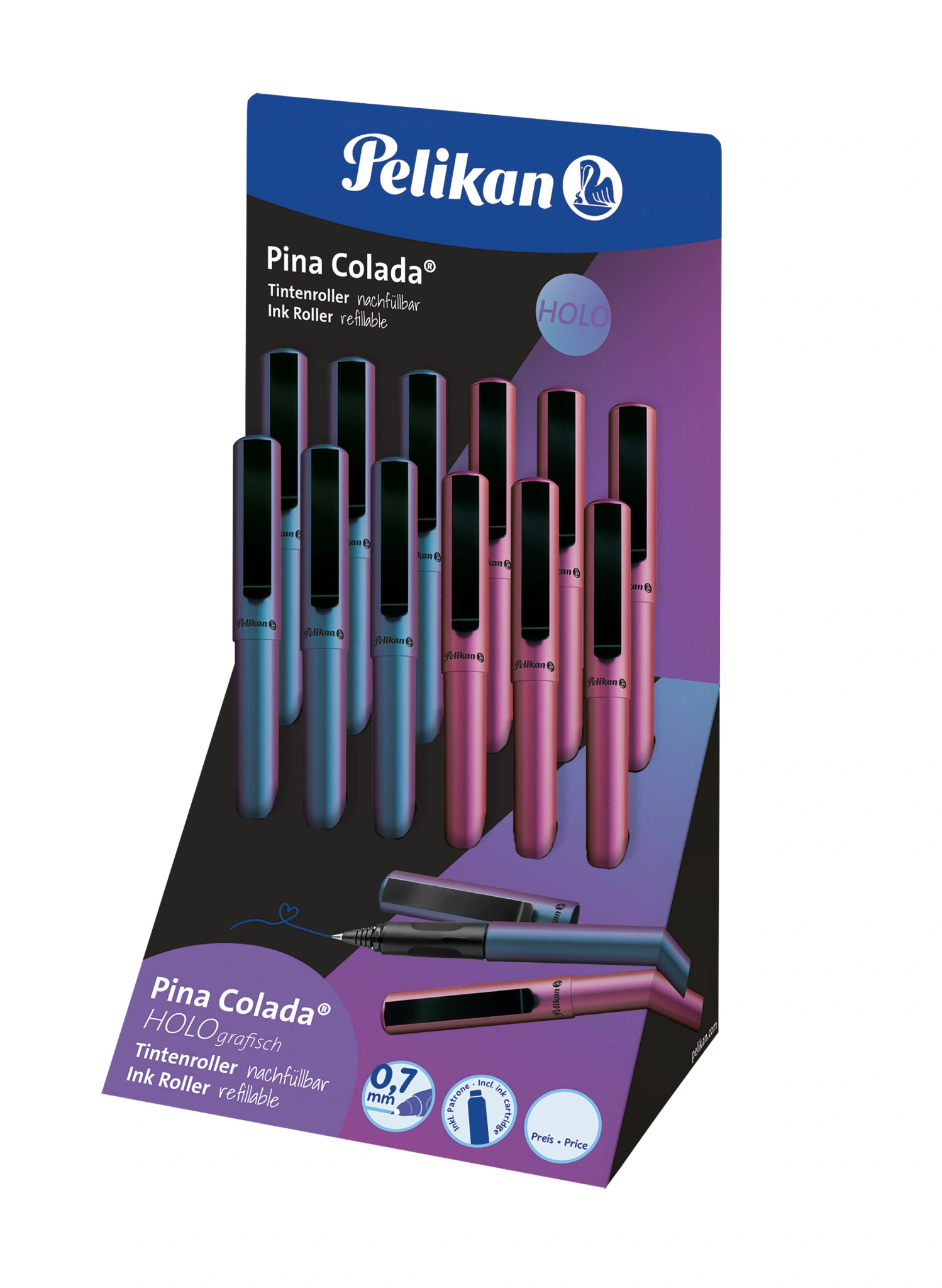 Pelikan Tintenroller Pina Colada Holo, 12er Display (EAN: 4012700607652)