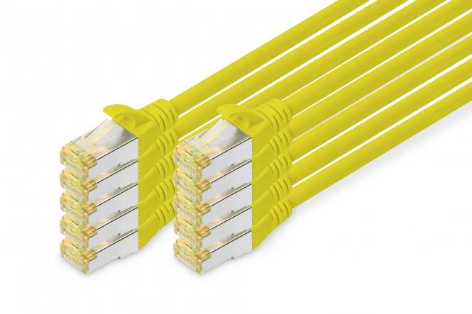 DIGITUS Patchkabel, Kat. 6A, S/FTP, 1,0 m, gelb, Set (EAN: 4016032469148)