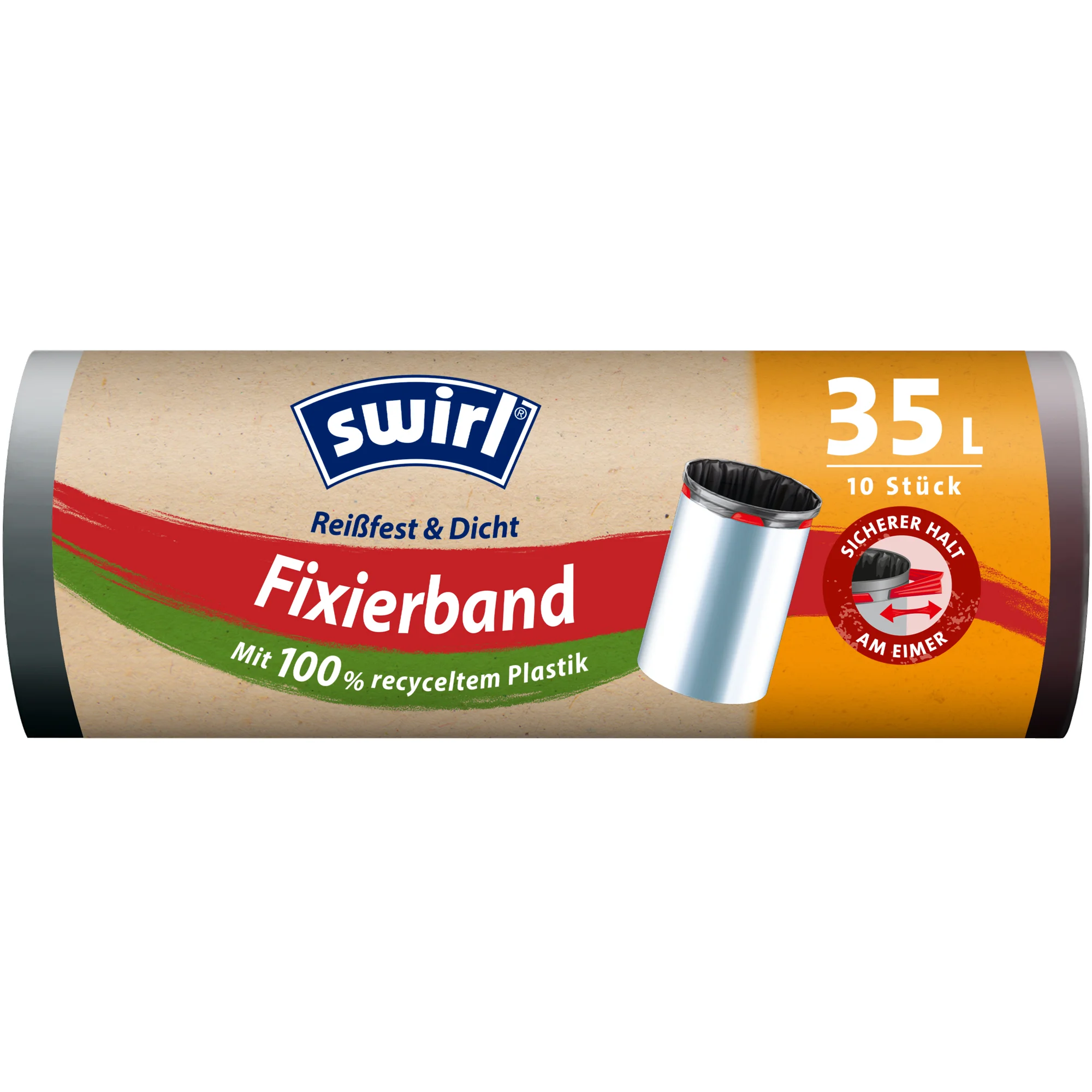 swirl Mülleimerbeutel, mit Fixierband, schwarz, 35 Liter (EAN: 4008871215871)