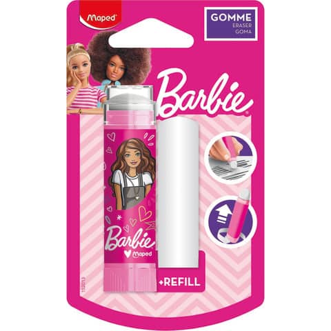 Maped Kunststoff-Radierer Barbie + Ersatzradierer, Blister (EAN: 3154141520136)