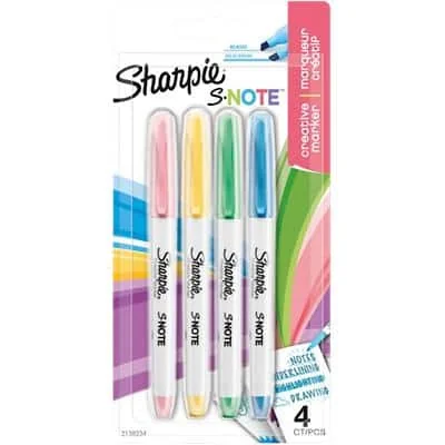Sharpie Kreativ-Marker S-NOTE, 4er Blisterkarte (EAN: 3026981382345)