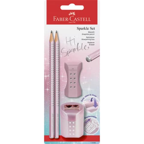 FABER-CASTELL Schreibset GRIP SPARKLE, rosé (EAN: 4005401182986)
