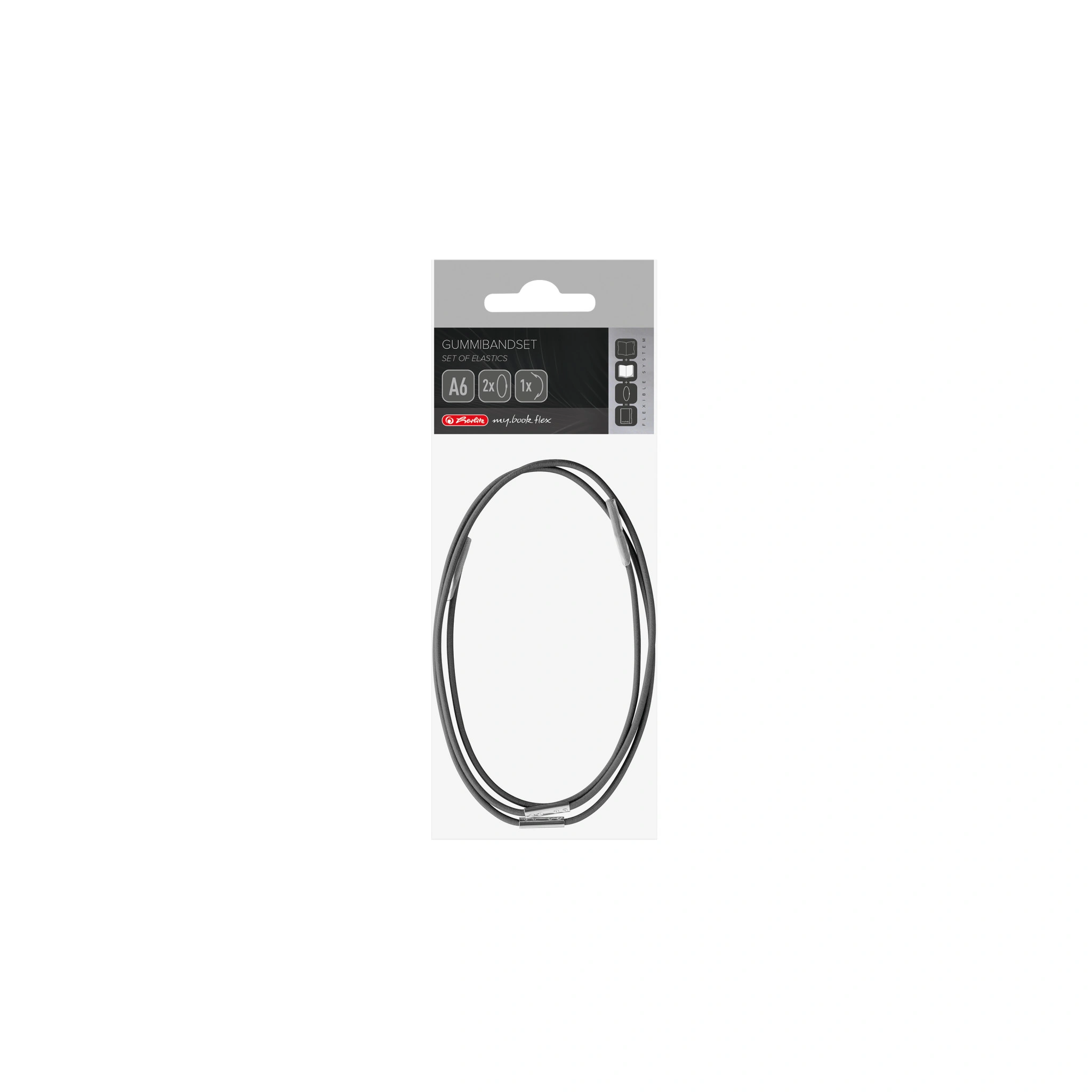 herlitz Gummiband-Ersatzset my.book flex A6, anthrazit (EAN: 4008110260525)