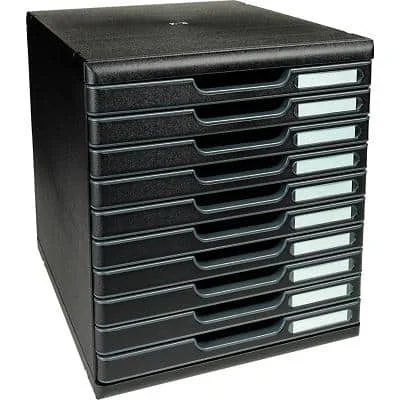 EXACOMPTA Schubladenbox MODULO A4, 10 Schübe, schwarz (EAN: 9002493422704)