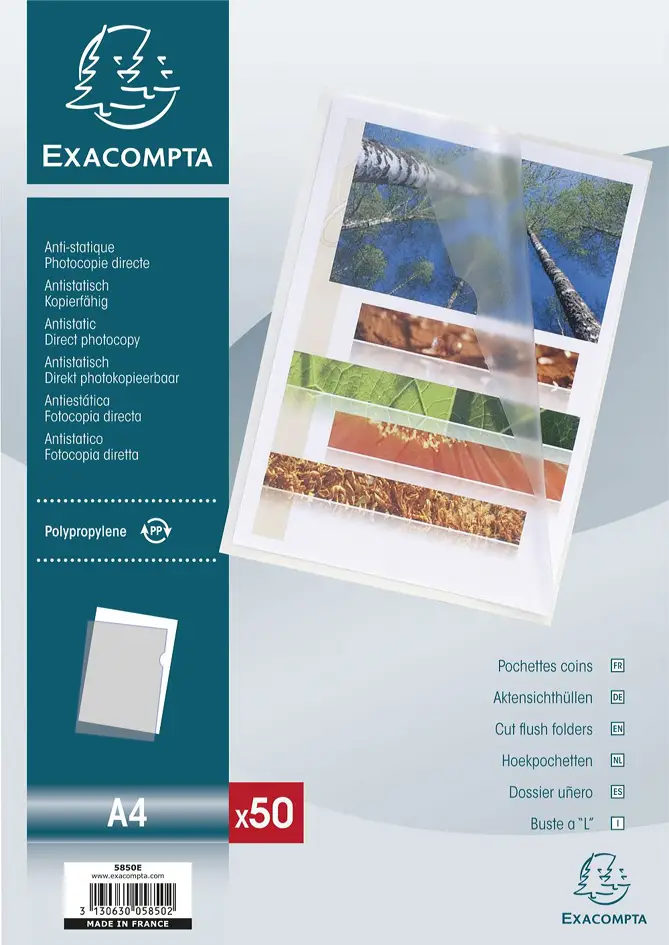 EXACOMPTA Sichthülle, DIN A4, PP 0,12 mm, glasklar, glasklar transparent (EAN: 3130630056102)