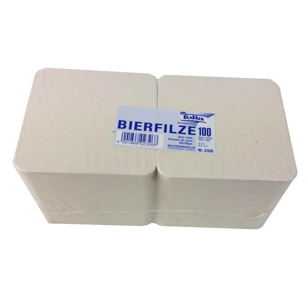folia Blanko-Bierfilze, quadratisch, 93 x 93 mm, weiß (EAN: 4001868023268)