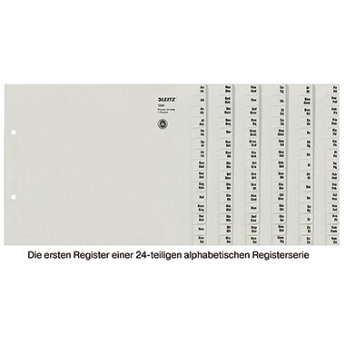 LEITZ Tauenpapier-Register, A-Z, für 24 Ordner, grau (EAN: 4002432328529)