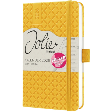 sigel Taschenkalender Jolie Flair 2027, Kunstleder, A6, gelb (EAN: 4004360776250)