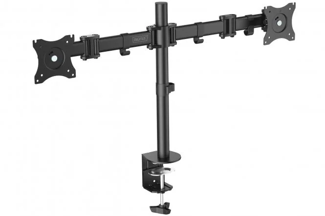 DIGITUS Doppel-Monitorhalterung, mit Klemmfuß, schwarz (EAN: 4016032382676)