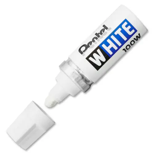 Pentel Weißer Permanent-Marker X100W, Rundspitze - 3,0 mm (EAN: 3474370111234)