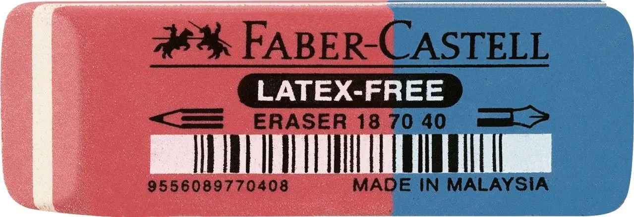 FABER-CASTELL Kautschuk-Kombi-Radierer 7070-40, rot / blau (EAN: 9556089770408)