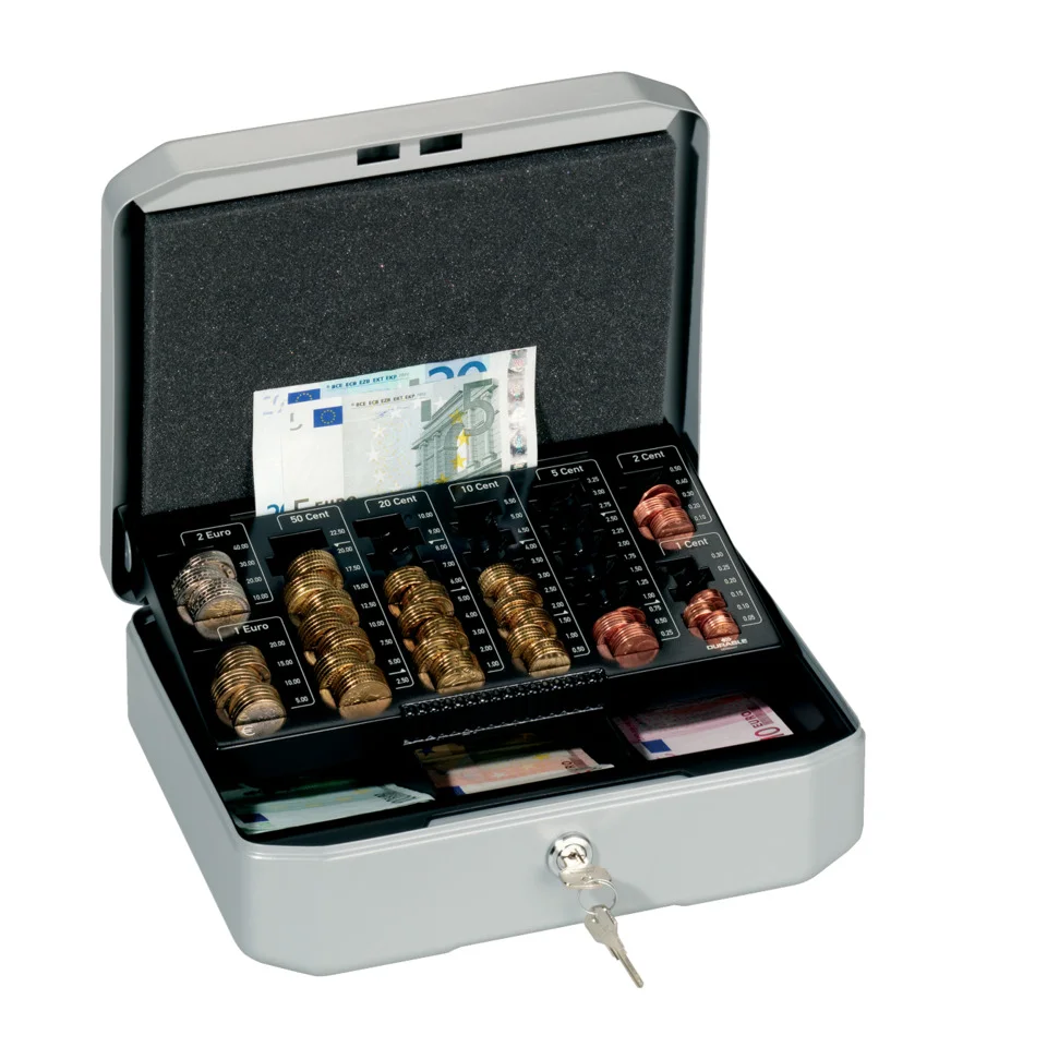 DURABLE Geldkassette EUROBOXX S, (B)283 x (T)225 x (H)100 mm, grau (EAN: 4005546103426)