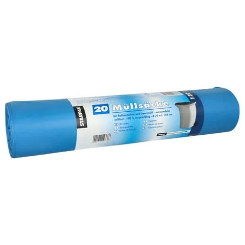 STARPAK Müllsäcke LDPE, 120 Liter, blau (EAN: 4002911123386)