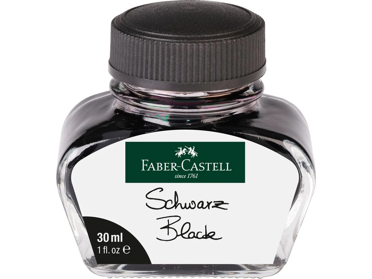 FABER-CASTELL Tinte im Glas, schwarz, Inhalt: 30 ml (EAN: 4005401498544)