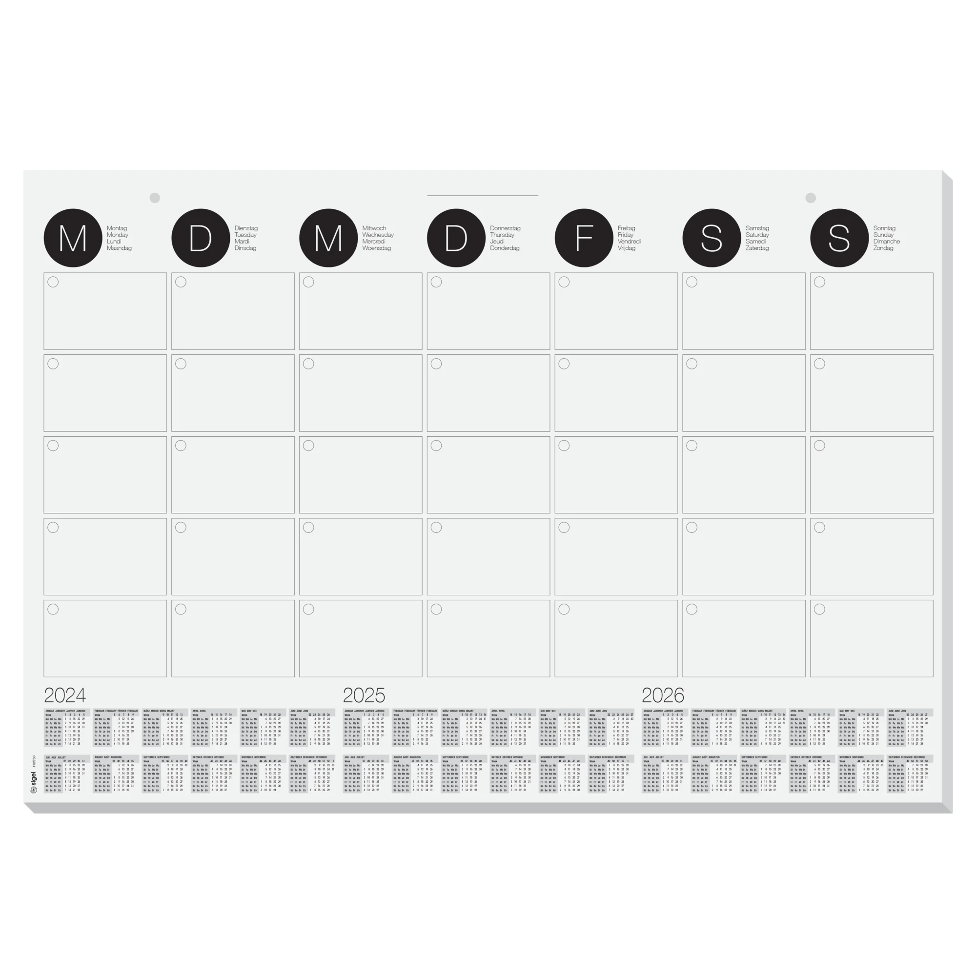 sigel Papier-Schreibunterlage / Wandkalender, schwarz-weiß (EAN: 4004360821509)