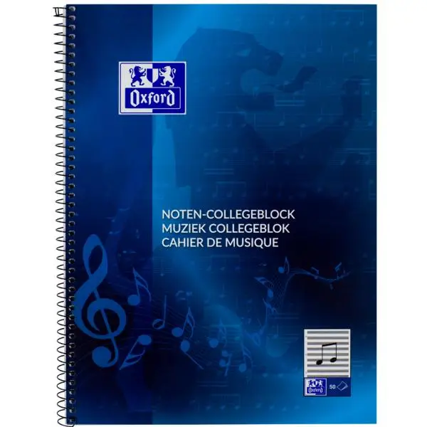 Oxford Noten-Collegeblock, DIN A4, 50 Blatt, Lineatur 14 (EAN: 4006144962019)