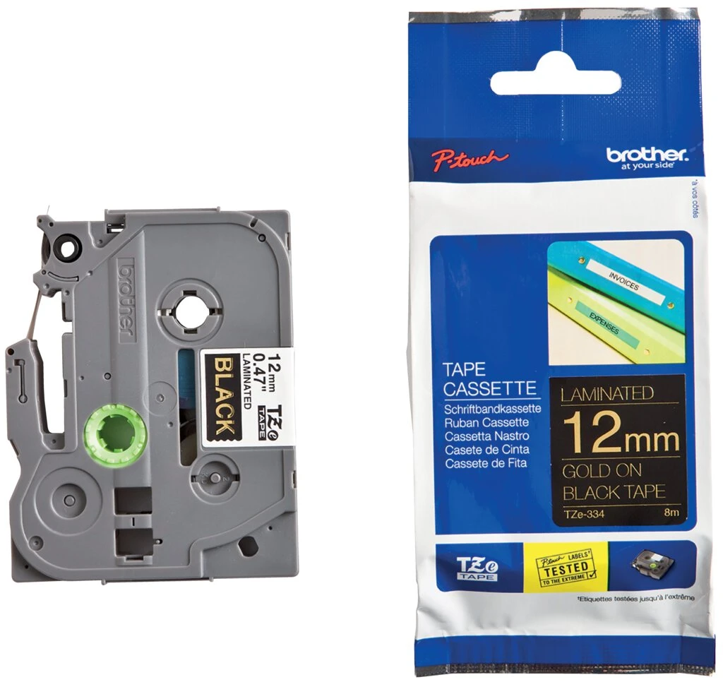 brother TZe-Tape TZe-334 Schriftbandkassette,Bandbreite:12mm (EAN: 4977766685702)