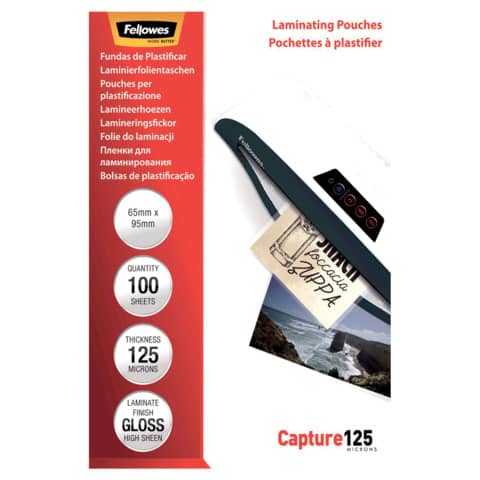 Fellowes Laminierfolientasche, 65 x 95 mm, 250 mic (EAN: 0077511530678)