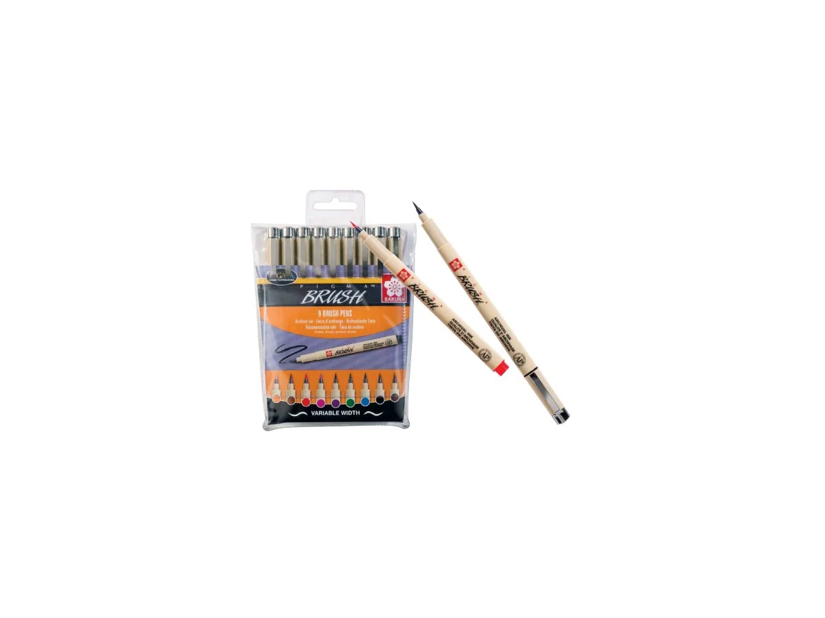 SAKURA Pinselstift PIGMA BRUSH, 9er Etui, farbig sortiert (EAN: 8710141131137)