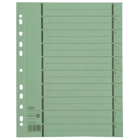 Oxford Trennblätter mit Perforation, DIN A4 Überbreite, grün (EAN: 4002030013438)