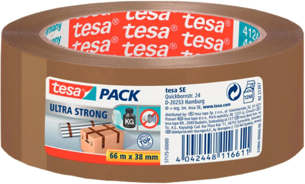 tesapack Verpackungsklebeband ULTRA STRONG, 38 mm x 66 m (EAN: 4042448116611)