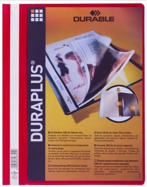 DURABLE Schnellhefter DURAPLUS, DIN A4, rot, überbreit (EAN: 4005546267920)