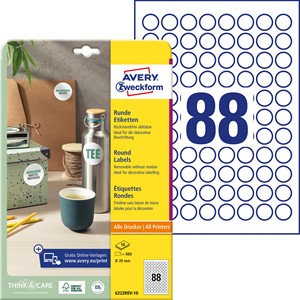 AVERY Zweckform Kennzeichnungs-Etiketten, Durchmesser: 20 mm (EAN: 4004182162088)