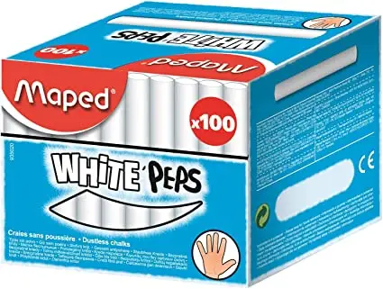 Maped Wandtafelkreide WHITE'PEPS, rund, weiß (EAN: 3154149350209)