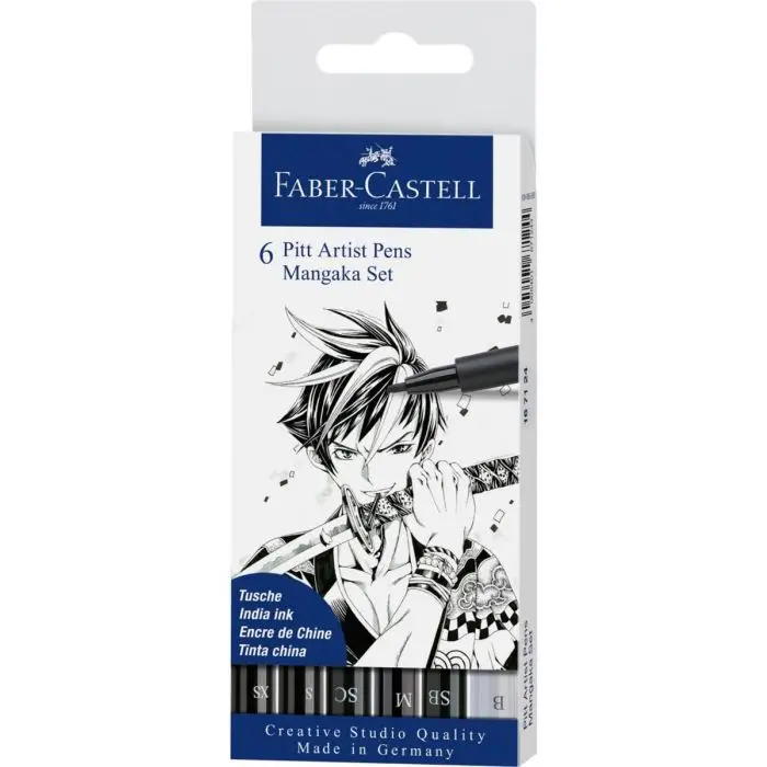 FABER-CASTELL Tuschestift PITT artist pen, 6er Etui, farbig sortiert (EAN: 4005401671244)