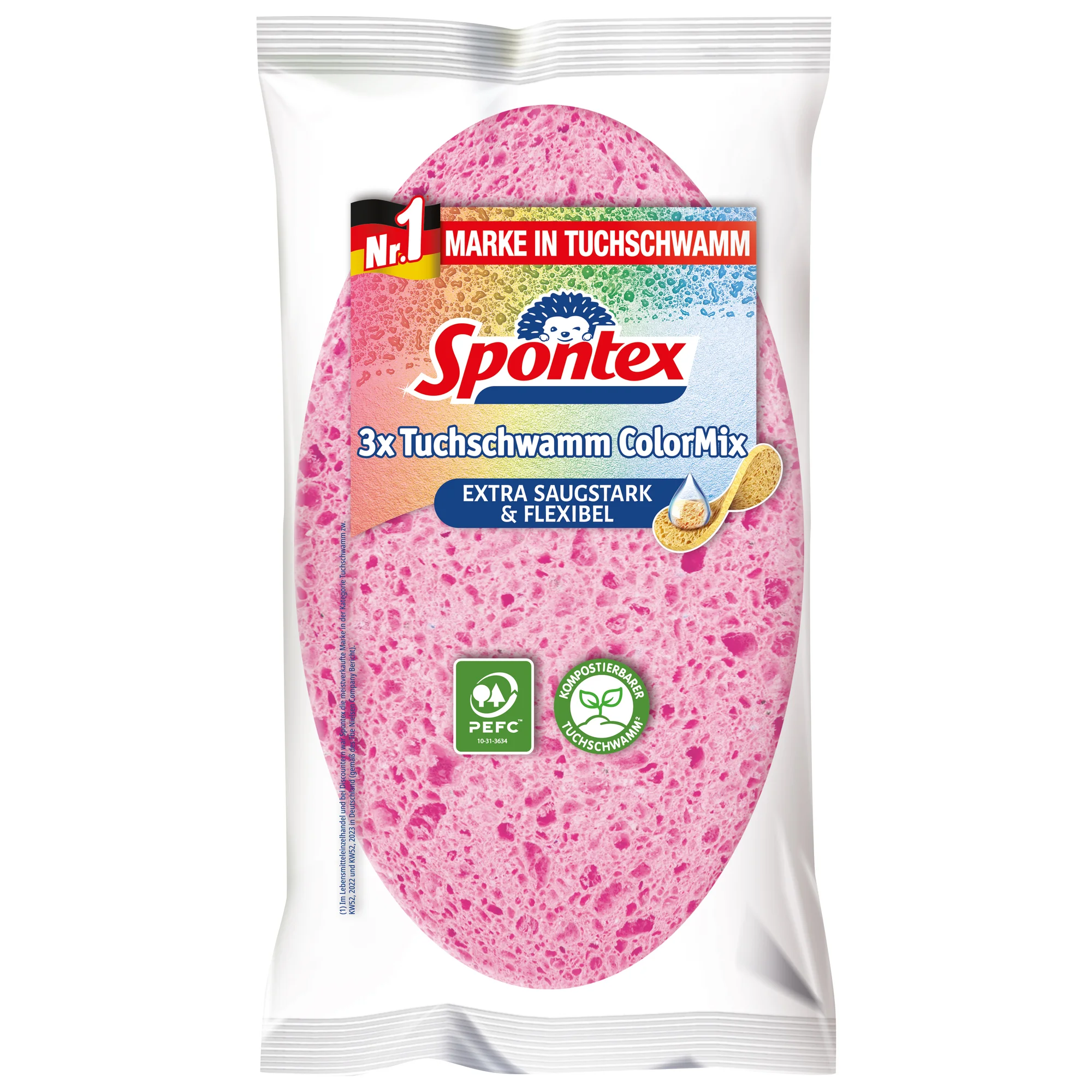 Spontex Tuchschwamm ColorMix, 3er Pack (EAN: 3384120226876)