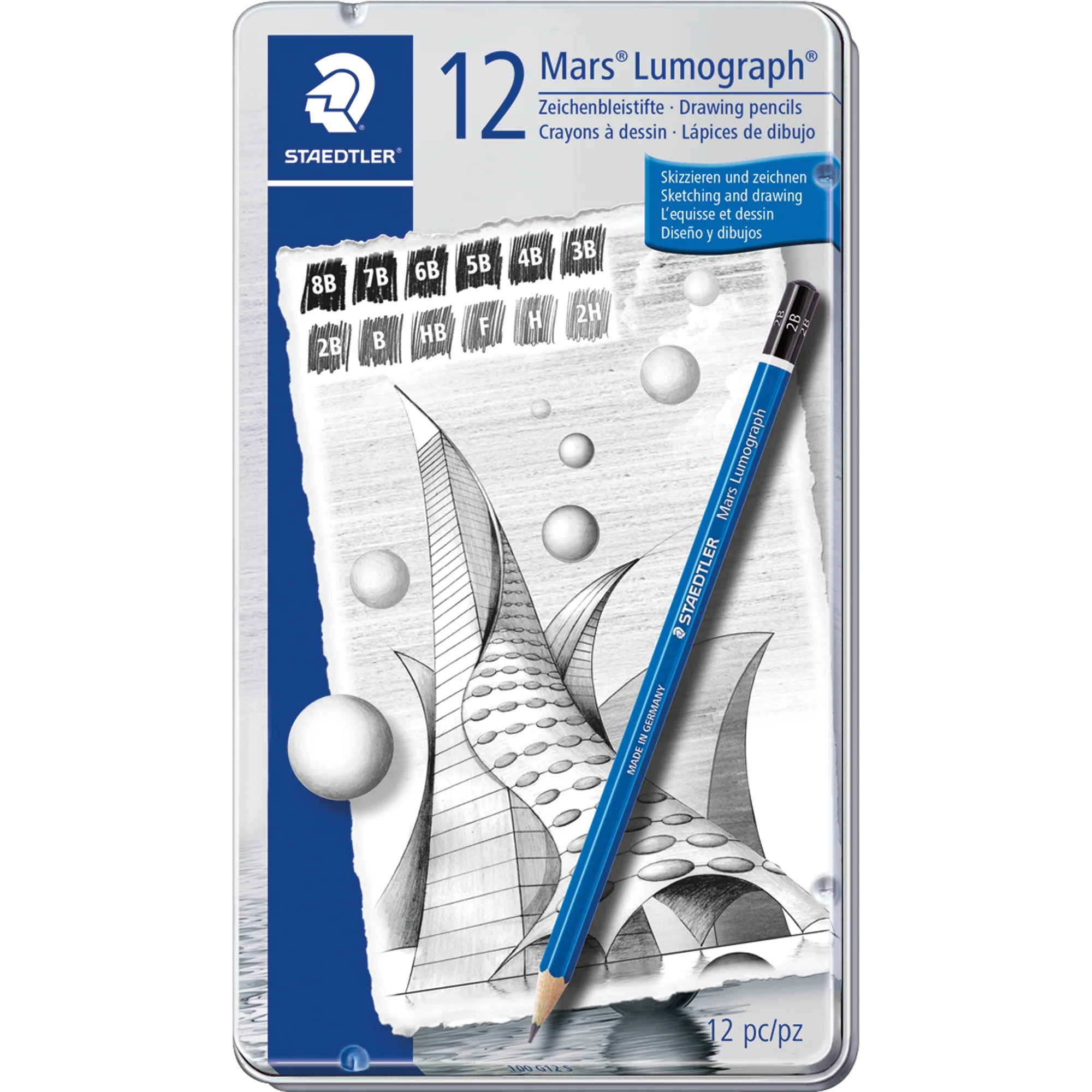 STAEDTLER Bleistift Mars Lumograph, 12er Etui (EAN: 4007817114681)