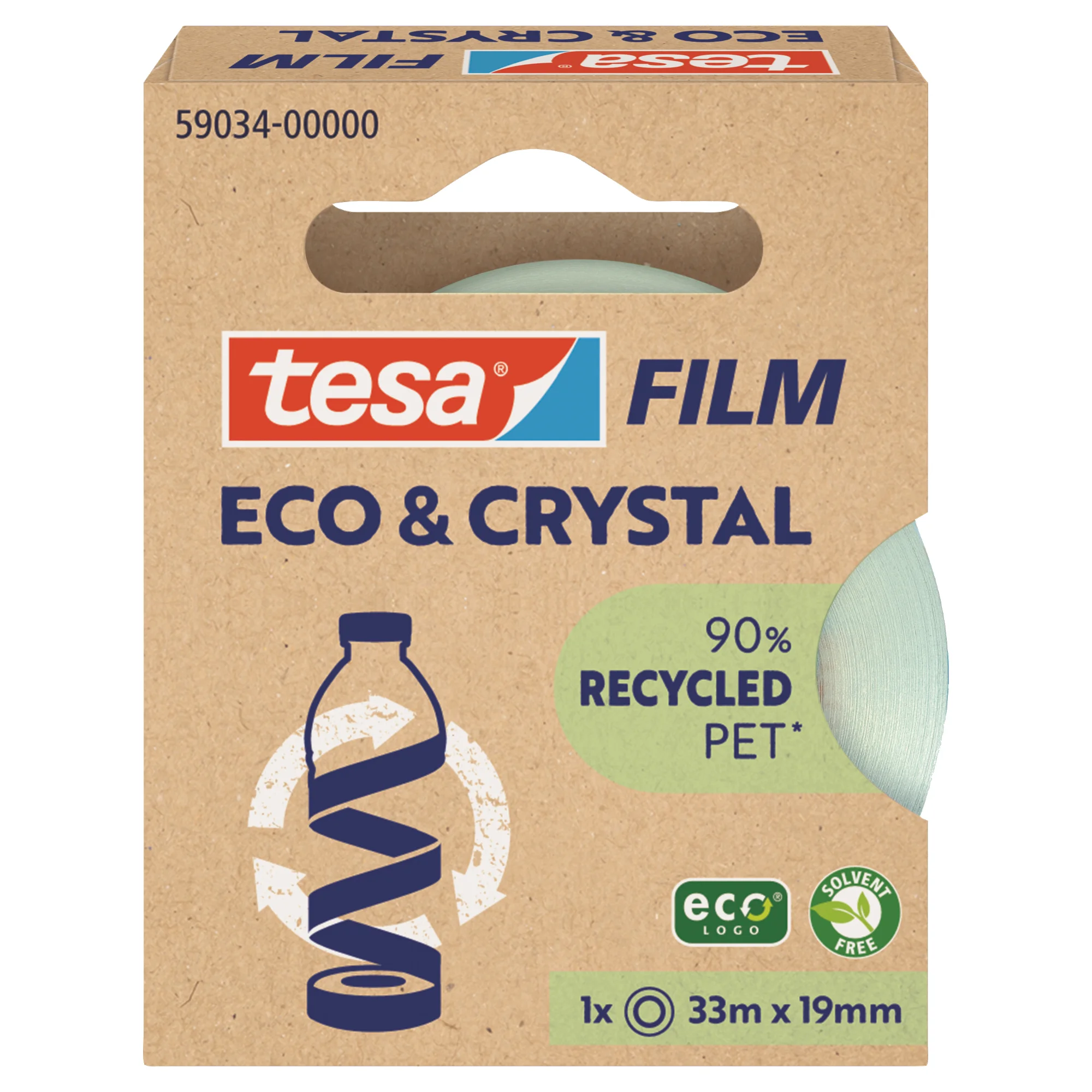 tesa Film ECO & CRYSTAL, transparent, 19 mm x 33 m (EAN: 4063565252389)