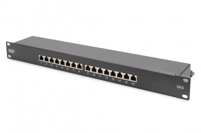 DIGITUS 19" Patch Panel Kat.6, Klasse E, 16 x RJ45, 1 HE (EAN: 4016032440253)