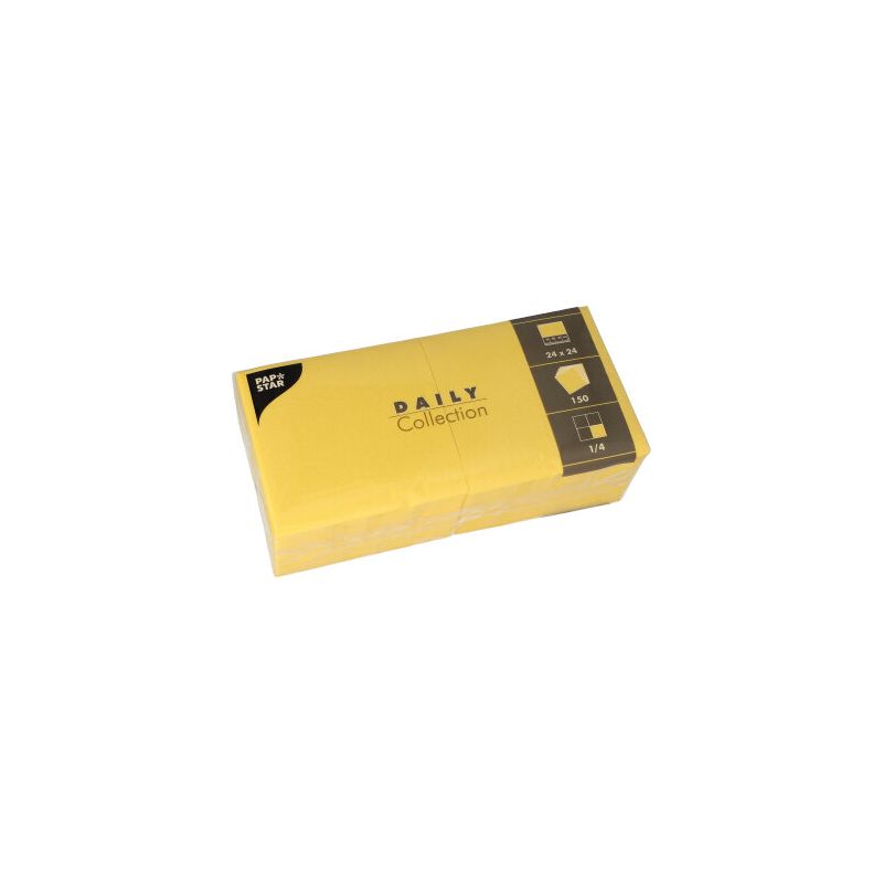 PAPSTAR Cocktail-Servietten, 240 x 240 mm, 3-lagig, gelb (EAN: 4002911893432)