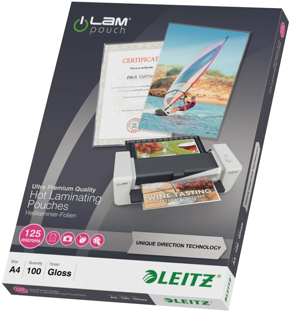 LEITZ Laminierfolientasche iLAM, DIN A4, glänzend, 250 mic (EAN: 4002432397655)